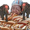Hot Dog Eating Contest Season Begins (Now With Elephants)